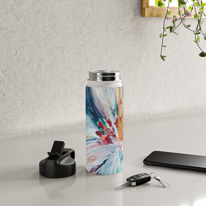 Painted Lily: an abstract floral design by Alyssa Hamilton Art Water Bottle Gallery Image 4