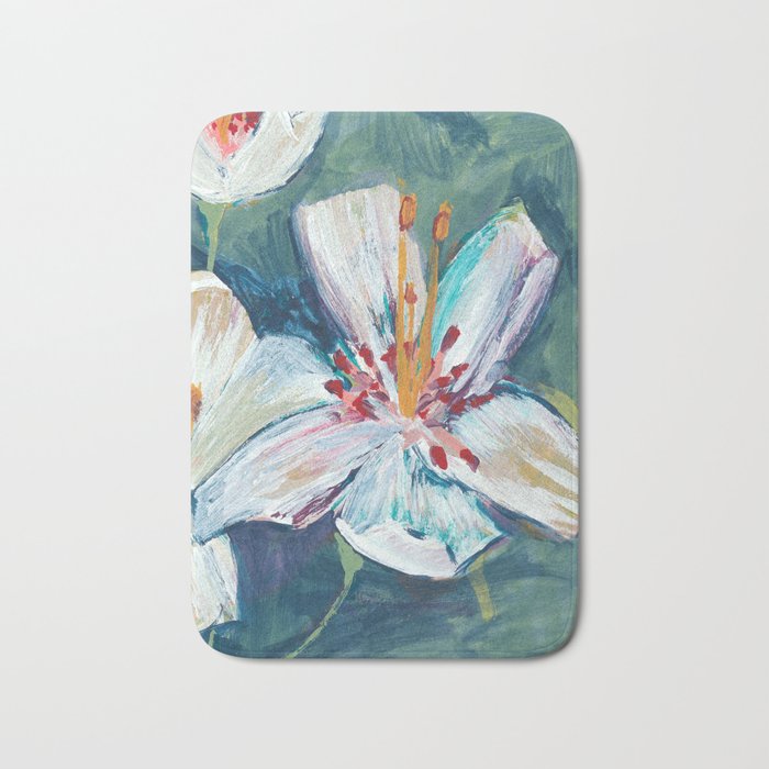 Painted Lily: an abstract floral design by Alyssa Hamilton Art Bath Mat Gallery Image 1