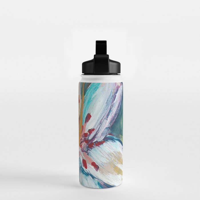 Painted Lily: an abstract floral design by Alyssa Hamilton Art Water Bottle Gallery Image 2