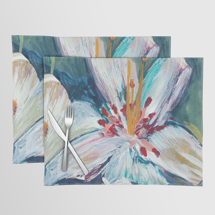 Painted Lily: an abstract floral design by Alyssa Hamilton Art Placemat Gallery Image 1