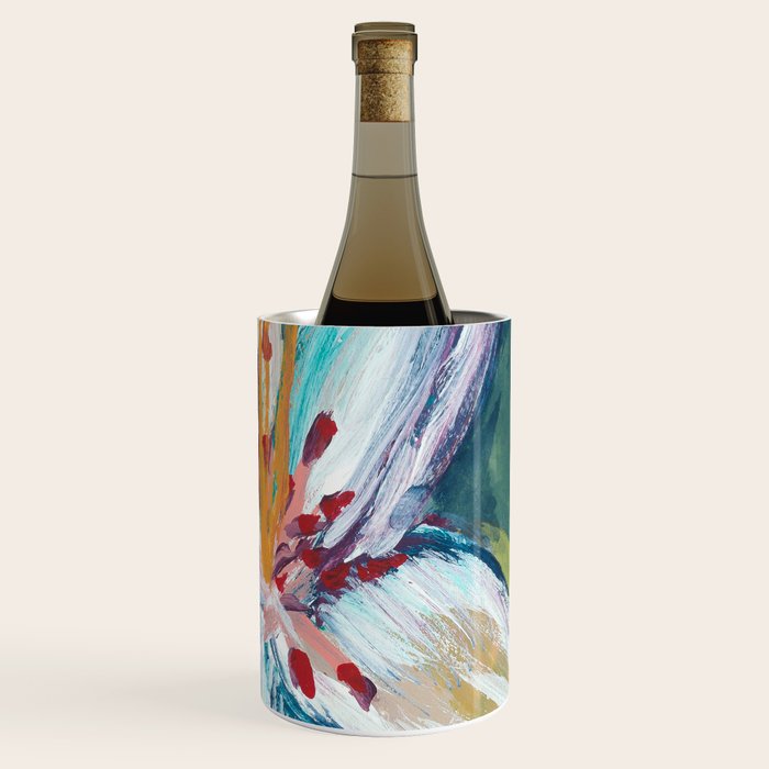 Painted Lily: an abstract floral design by Alyssa Hamilton Art Wine Chiller Gallery Image 3