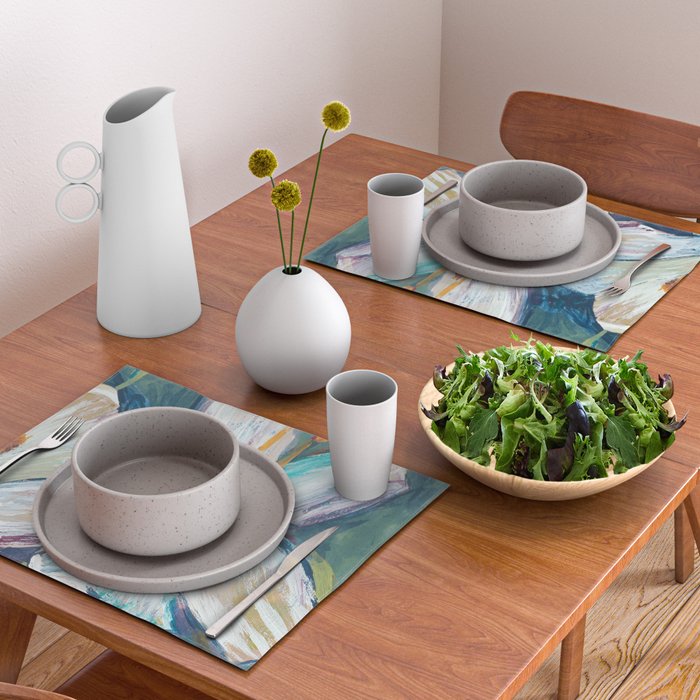 Painted Lily: an abstract floral design by Alyssa Hamilton Art Placemat Gallery Image 2