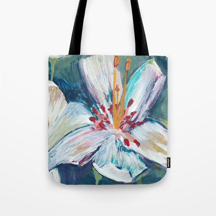 Painted Lily: an abstract floral design by Alyssa Hamilton Art Tote Bag Gallery Image 1