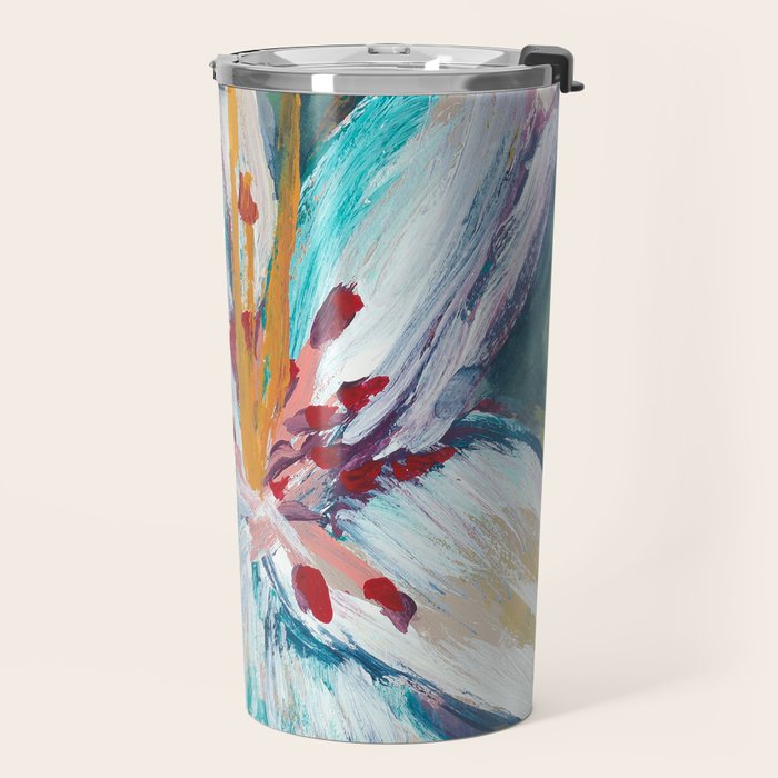 Painted Lily: an abstract floral design by Alyssa Hamilton Art Travel Mug Gallery Image 2