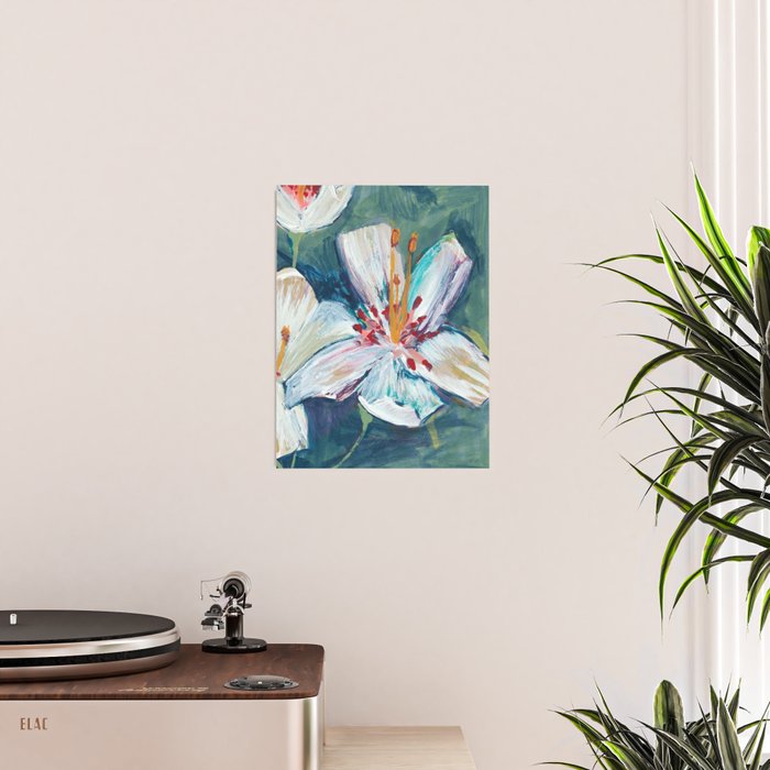 Painted Lily: an abstract floral design by Alyssa Hamilton Art Poster Gallery Image 2