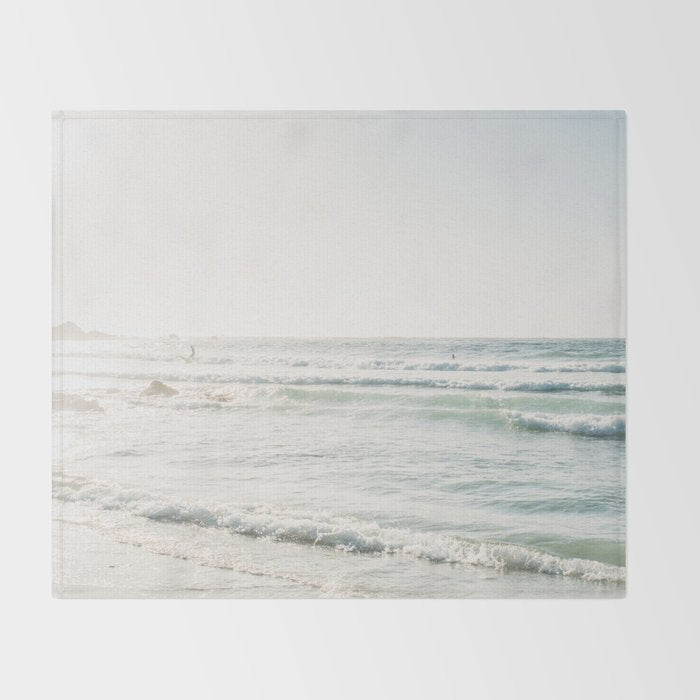 Surfing at Monterey - California Coast Sunset - Pacific Ocean Surf Travel Photography Throw Blanket Gallery Image 2