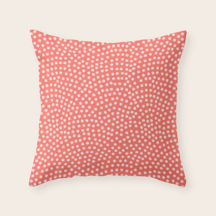 Living Coral Samekomon Spring Summer Throw Pillow Gallery Image 1