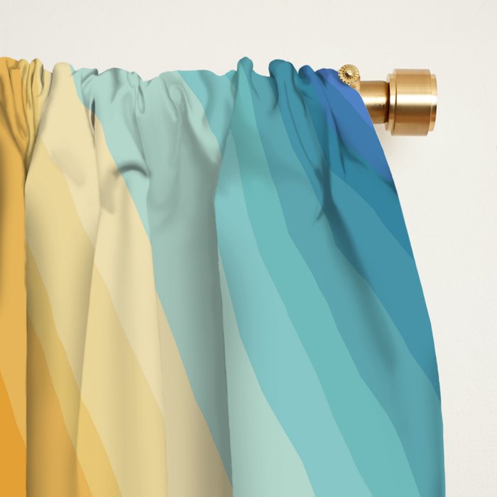 Wavy Stripes XVI - Ombre Rainbow Window Curtain Gallery Image 2