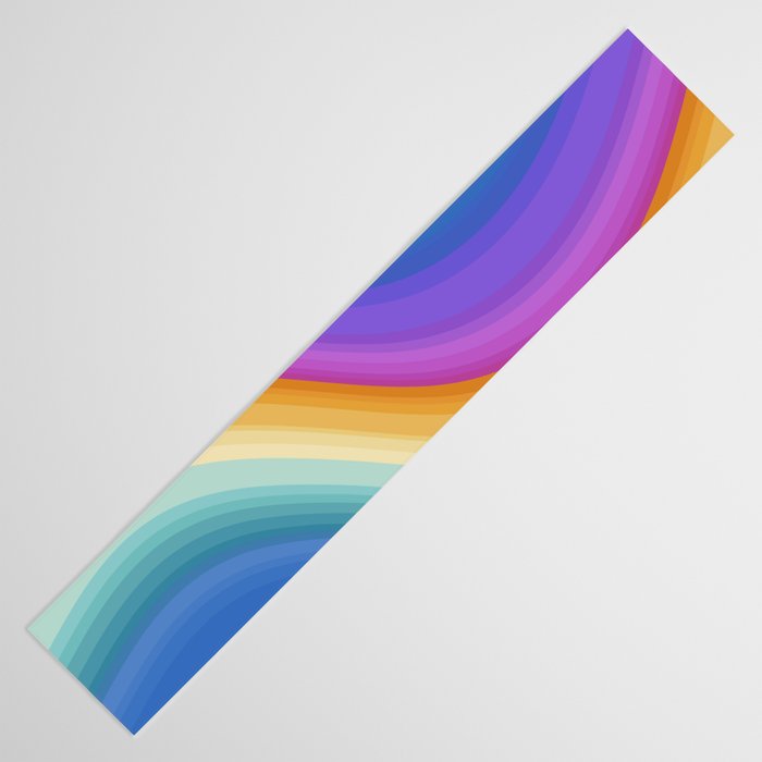 Wavy Stripes XVI - Ombre Rainbow Table Runner Gallery Image 3