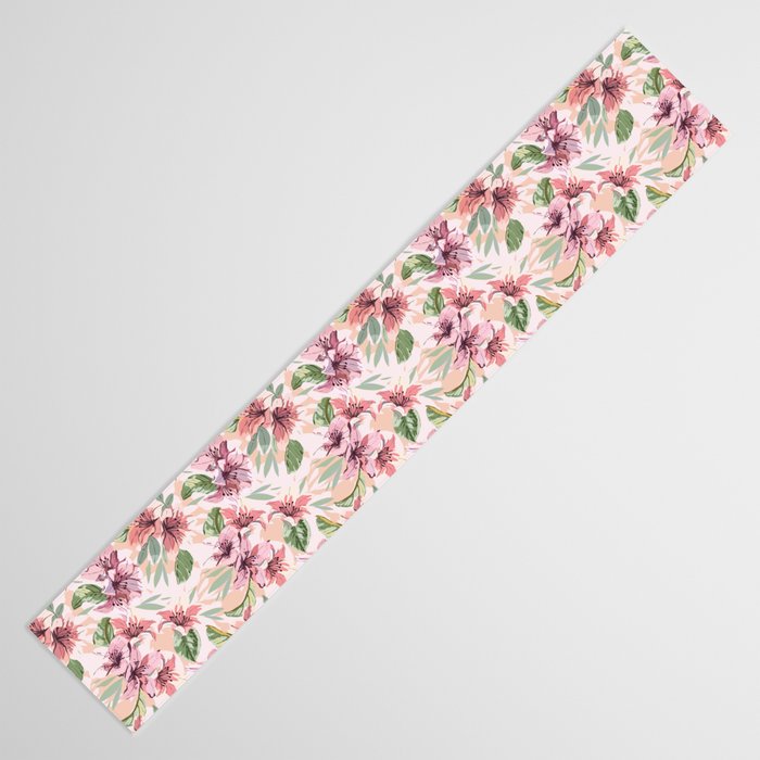 Pastel pink tropical bloom A Table Runner Gallery Image 3