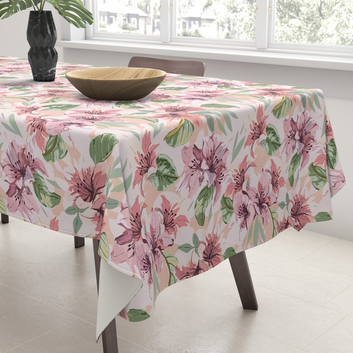 Pastel pink tropical bloom A Tablecloth Gallery Image 3