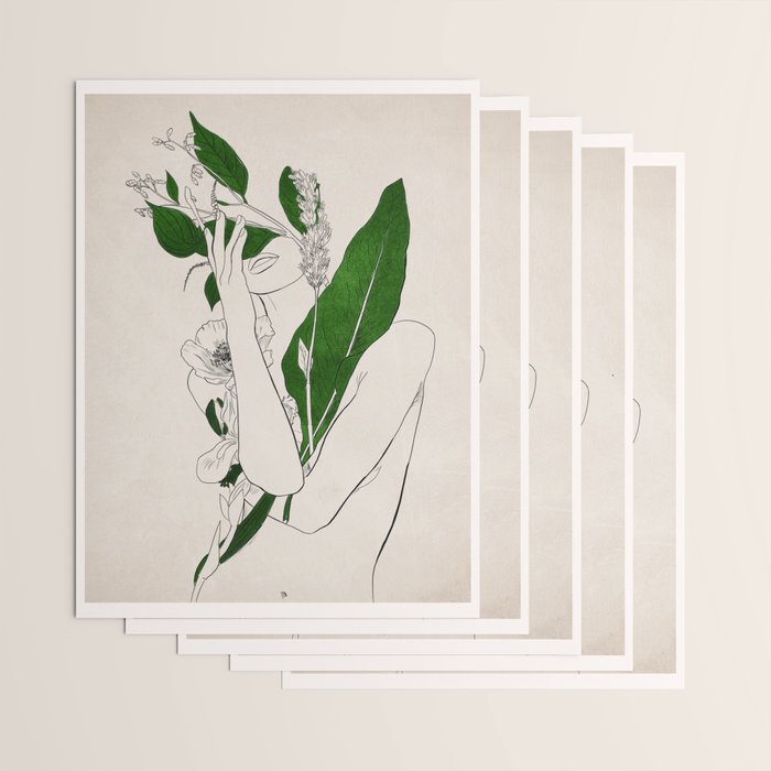 natural beauty-collage 7 Line Art 3 Wrapping Paper Gallery Image 3