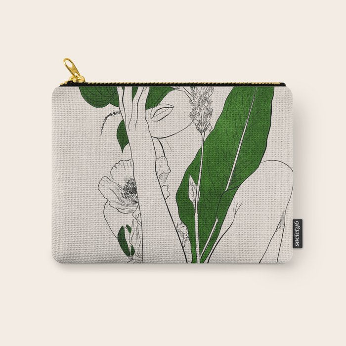 natural beauty-collage 7 Line Art 3 Carry All Pouch Gallery Image 1