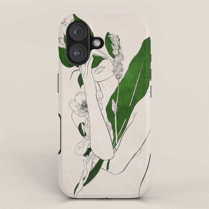 natural beauty-collage 7 Line Art 3 iPhone Case Gallery Image 1
