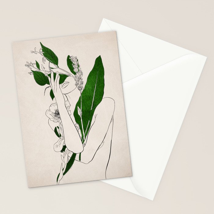 natural beauty-collage 7 Line Art 3 Stationery Card Gallery Image 2