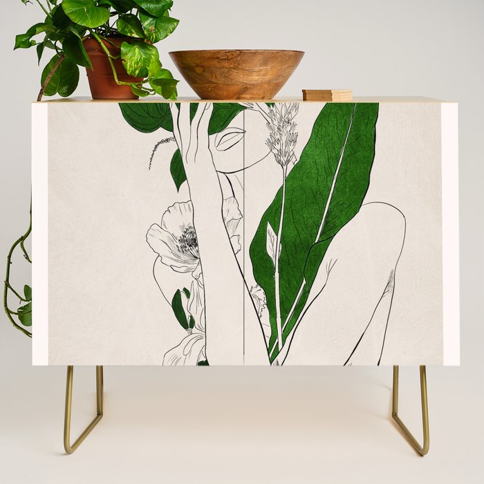 natural beauty-collage 7 Line Art 3 Credenza Gallery Image 1
