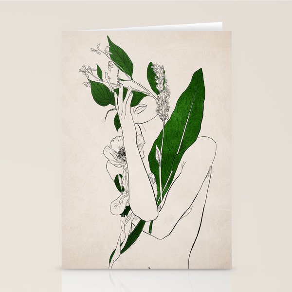 natural beauty-collage 7 Line Art 3 Stationery Card Gallery Image 1