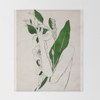 natural beauty-collage 7 Line Art 3 Throw Blanket Gallery Image 2