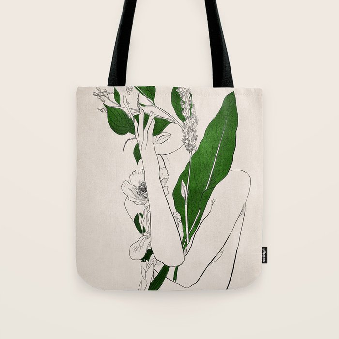 natural beauty-collage 7 Line Art 3 Tote Bag Gallery Image 1