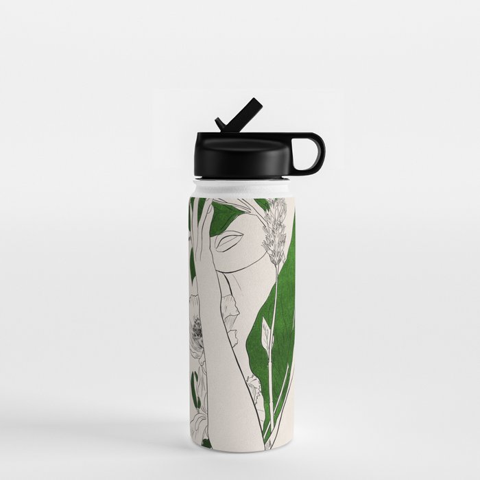 natural beauty-collage 7 Line Art 3 Water Bottle Gallery Image 1