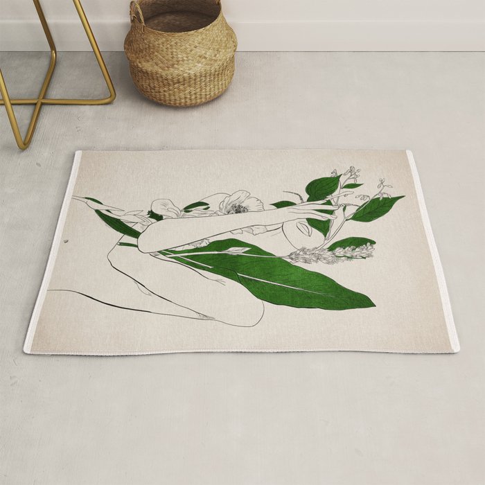 natural beauty-collage 7 Line Art 3 Rug Gallery Image 1