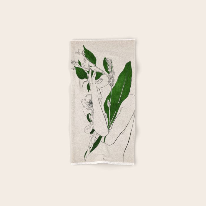 natural beauty-collage 7 Line Art 3 Bath Towel Gallery Image 1