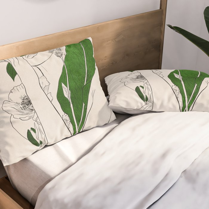 natural beauty-collage 7 Line Art 3 Pillow Sham Gallery Image 2