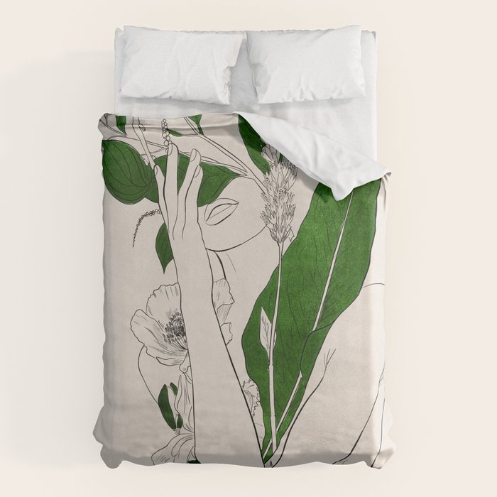 natural beauty-collage 7 Line Art 3 Duvet Cover Gallery Image 6