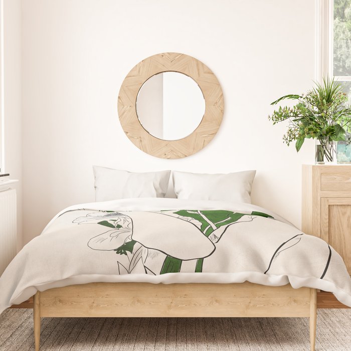 natural beauty-collage 7 Line Art 3 Duvet Cover Gallery Image 3