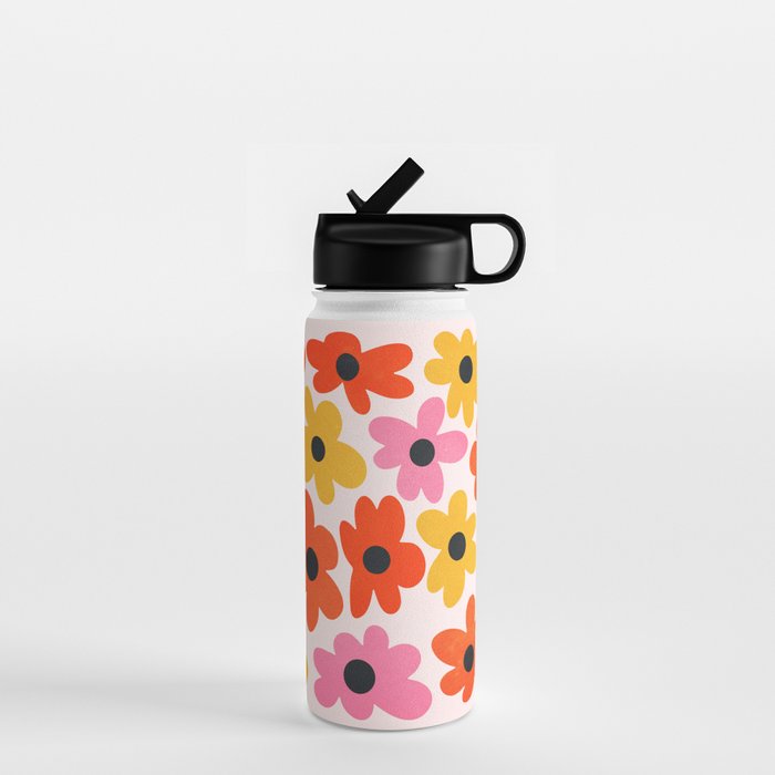 Retro Flowers: Pastel Edition Water Bottle Gallery Image 1