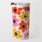 Retro Flowers: Pastel Edition Travel Mug Gallery Image 3
