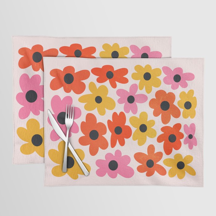 Retro Flowers: Pastel Edition Placemat Gallery Image 1