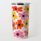 Retro Flowers: Pastel Edition Travel Mug Gallery Image 1