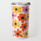Retro Flowers: Pastel Edition Travel Mug Gallery Image 2