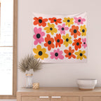 Retro Flowers: Pastel Edition Wall Tapestry Gallery Image 2