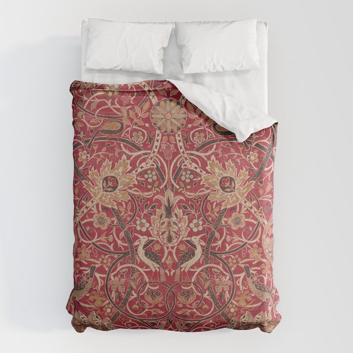 William Morris Bullerswood Red Paprika Gold Vintage Pattern Duvet Cover Gallery Image 1