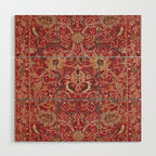William Morris Bullerswood Red Paprika Gold Vintage Pattern Wood Wall Art Gallery Image 1