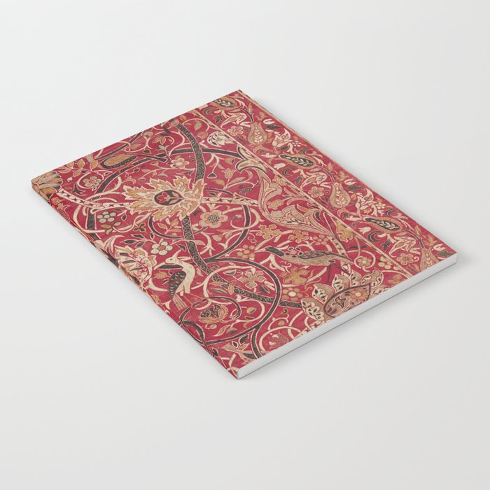 William Morris Bullerswood Red Paprika Gold Vintage Pattern Notebook Gallery Image 1
