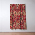 William Morris Bullerswood Red Paprika Gold Vintage Pattern Window Curtain Gallery Image 3