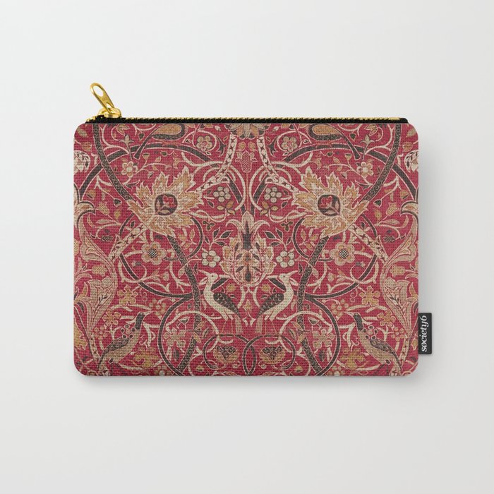 William Morris Bullerswood Red Paprika Gold Vintage Pattern Carry All Pouch Gallery Image 1