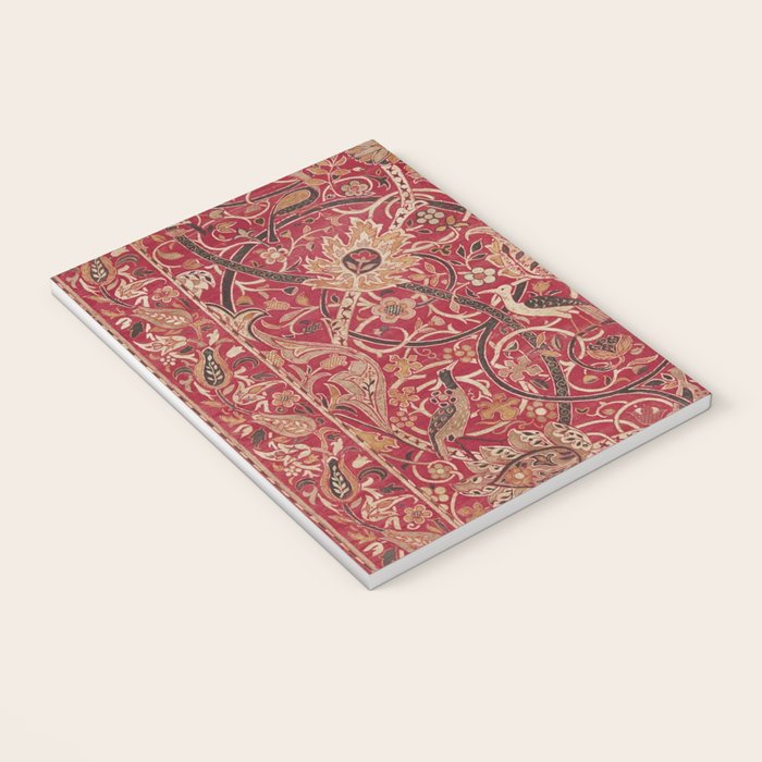 William Morris Bullerswood Red Paprika Gold Vintage Pattern Notebook Gallery Image 3