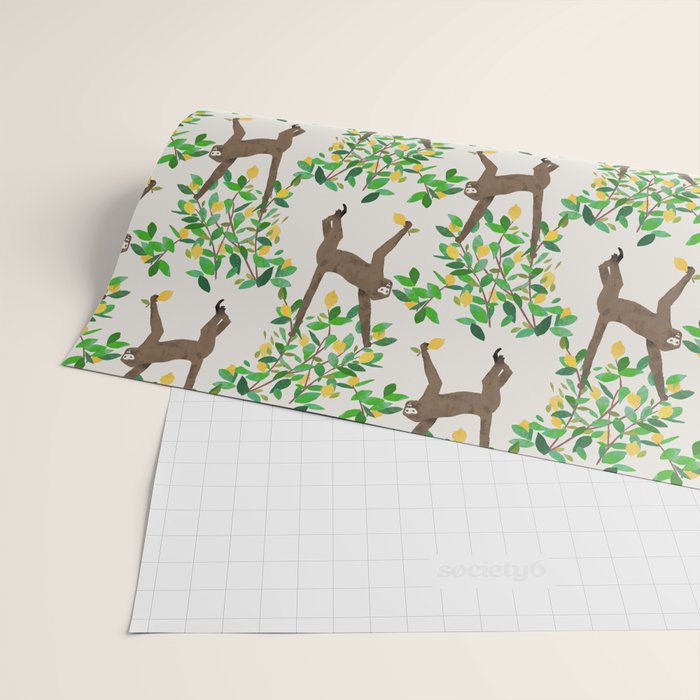 Monkey on lemon tree Wrapping Paper Gallery Image 2
