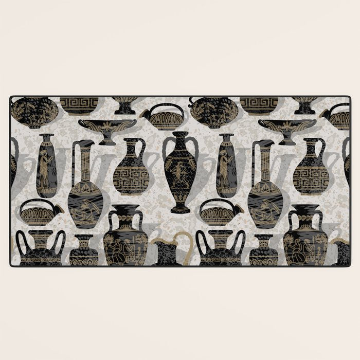 Antique pottery warm black Desk Mat Gallery Image 3