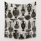 Antique pottery warm black Wall Tapestry Gallery Image 4