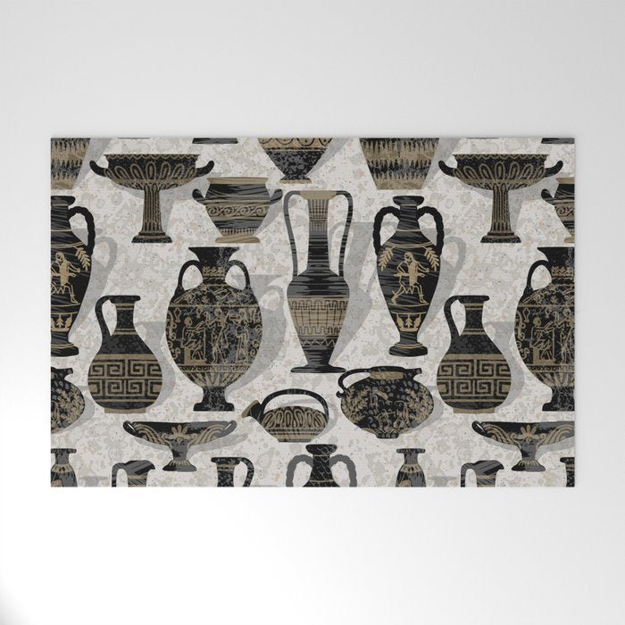 Antique pottery warm black Welcome Mat Gallery Image 1