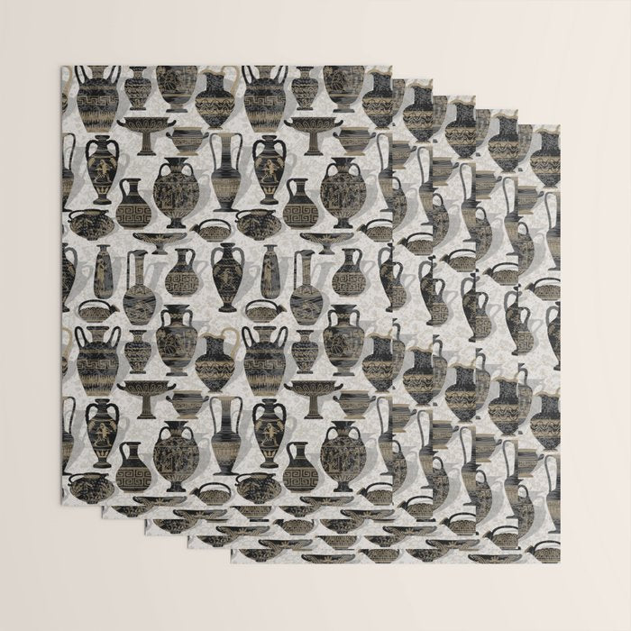 Antique pottery warm black Wrapping Paper Gallery Image 3