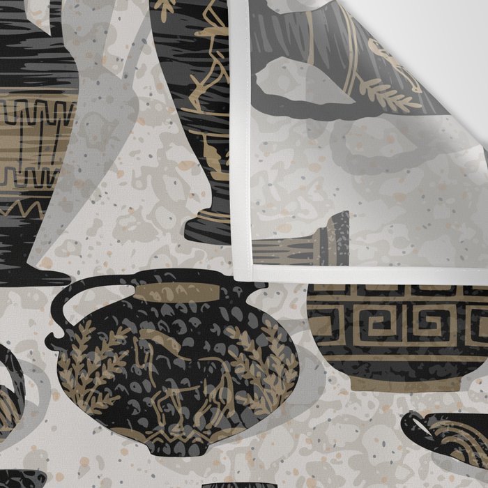 Antique pottery warm black Wall Tapestry Gallery Image 3