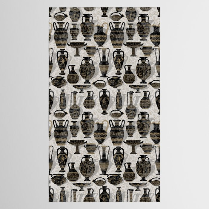 Antique pottery warm black Tablecloth Gallery Image 2
