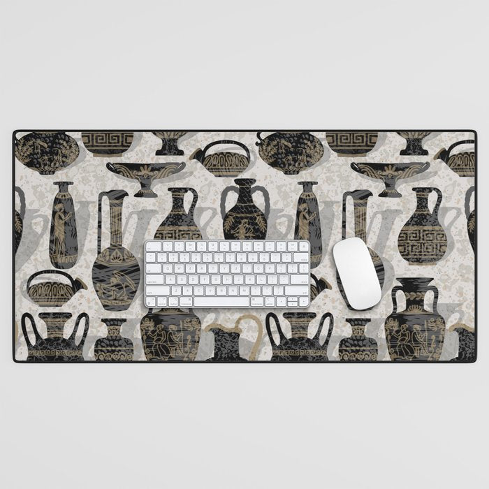 Antique pottery warm black Desk Mat Gallery Image 1