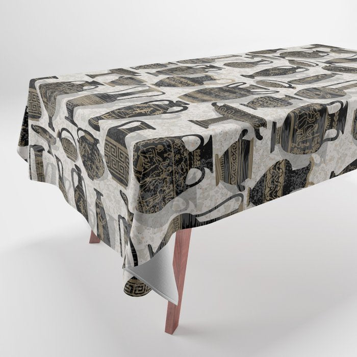 Antique pottery warm black Tablecloth Gallery Image 1